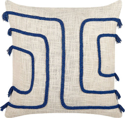 PLEIONE - Sierkussen - Beige/Blauw - 45 x 45 cm - Katoen