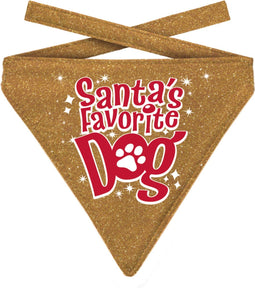 Plenty Gifts Kerst Bandana - Honden Bandana - Glitter Goud
