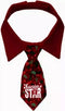 Plenty Gifts Kerst Stropdas - Honden/Katten Stropdas - Santa Star Holly - M