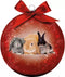 Plenty Gifts Kerstbal Frosted Konijnen Rood 10CM