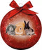 Plenty Gifts Kerstbal Frosted Konijnen Rood 10CM