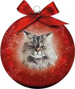 Plenty Gifts Kerstbal Frosted Noorse Kat 10CM