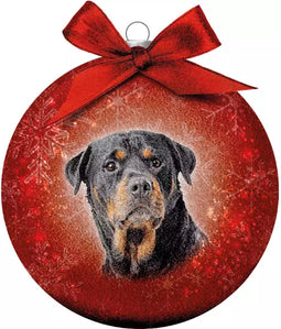 Plenty Gifts Kerstbal Frosted Rottweiler 10CM