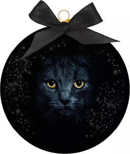 Plenty Gifts Kerstbal Frosted Zwarte Kat 10CM