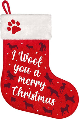 Plenty Gifts Kerstsok Woof Hairy Christmas Rood