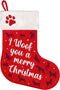 Plenty Gifts Kerstsok Woof Hairy Christmas Rood