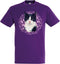 Plenty Gifts T-shirt Black & White Cat Dark Purple S