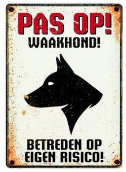 Plenty gifts waakbord blik waakhond - Default Title