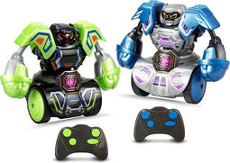 Robo Kombat TORNADO - Gevechtsrobots Duo set - LED verlichting en combo stoten - Groen/Zwart en Blauw/Grijs (2 stuks)