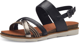 MARCO TOZZI MT Vegan - Dames Sandalen - Soft Lining + Feel Me Softstep Footbed - Zwart comb - Maat 38