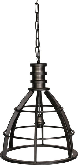 PTMD Denver zwarte ijzeren open hanglamp maat in cm: 40 x 40 x 52 - - - -