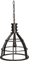 PTMD Denver zwarte ijzeren open hanglamp maat in cm: 40 x 40 x 52 - - - -