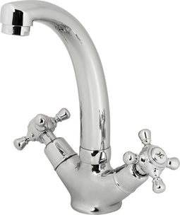 Plieger Charleston Wastafelkraan – Wastafelkraan – Twee Knoppen – Wastafelkraan Klassiek - Chroom