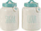 J-Line voorraadpot Flour/Sugar - keramiek - blauw/wit - 2 stuks