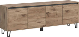 Furnilux Balton - Lowboard - Tijdloos design - Eiken licht basaltgrijs - 40x184x64cm