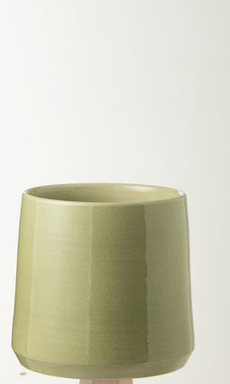 J-Line bloempot Rond - keramiek - groen - large - Ø 26.00 cm