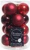Kerstbal glas d3.50 cm kerstrood 16st kerst