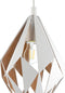 EGLO Carlton 1 - Hanglamp - E27 - Hoogte verstelbaar - Wit/Goud