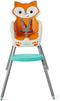 Grow-With-Me 4-in-1 kinderstoel, aanpasbare, ruimtebesparende babystoel, booster en peuterstoel, met herbruikbare onderzetter en vaatwasmachinebestendig dienblad, in vos-design