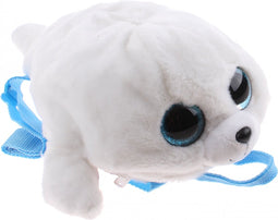 Pluche Ty Beanie witte zeehond rugzak Icy voor kinderen - Zeehonden huisdieren knuffel tassen - Schooltas/gymtas - Rugzakken/rugtassen voor jongens/meisjes