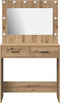 vidaXL - Make-uptafel - met - LED-verlichting - - - Artisan - Eiken - 78,5 - x - 41 - x - 135 - cm