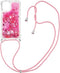 Lunso - Backcover hoes met koord - Geschikt voor iPhone 13 Pro - Glitter Roze