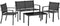 MADERA tuinmeubelen voor 4 personen: Bank + Fauteuils + Salontafel - Stalen structuur