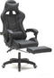 VDD Gaming - Game stoel - Gaming - Bureaustoel - Met Nekkussen & Verstelbaar Rugkussen - Met Voetsteun -Silicone Game Stoel - Draaistoel - Zwart