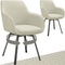 tectake® Draaibare Eetkamerstoel Alicon - Stijlvol Design - Comfortabele Bekleding - Beige (set van 2)