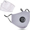 PM2.5M: wasbaar katoenen masker met 2 actieve koolfilters blauw