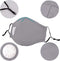 PM2.5M: Washable Cotton Mask w/ 2 Activated Carbon Filters Gray