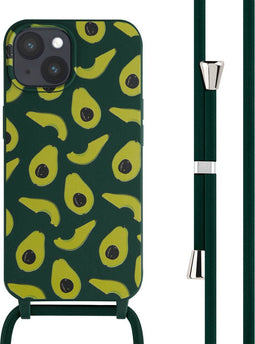 iMoshion Hoesje Geschikt voor iPhone 15 Hoesje Met Koord - iMoshion Siliconen design hoesje met koord - Groen / Avocado Green