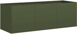 vidaXL - Plantenbak - 120x40x40 - cm - koudgewalst - staal - olijfgroen