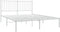 vidaXL - Bedframe - met - hoofdbord - metaal - wit - 135x190 - cm