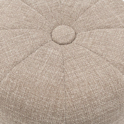 Riviera Maison Falcone Stool Bright Taupe - Polyester, Rubberhout - Bright Taupe - 72.0x72.0x44.0 cm