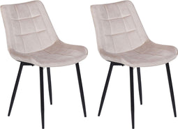 Set van 2 eetkamerstoelen MELROSE Fluweel Taupe