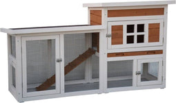 Konijnenhok Villa - Bruin/Wit - 147 x 50 x 80 cm