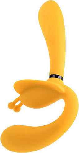 Evolved - The Monarch Strapless Strap On Vibrator - Geel