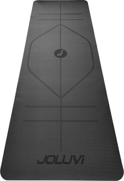 Joluvi - Align - Yogamat met markeringen - Fitness Mat - Inclusief Draagriem