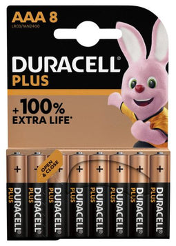 Batterij Duracell Plus 8xAAA - 10 stuks