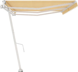 vidaXL - Luifel - vrijstaand - automatisch - 600x350 - cm - geel - en - wit