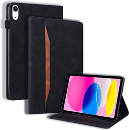 Lunso - Geschikt voor iPad 10 (2022) - Luxe Bookcase hoes - Zwart