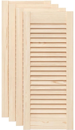 vidaXL - Kastdeuren - met - lamellen - 4 - st - 69x29,5 - cm - massief - grenenhout