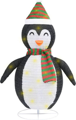 vidaXL - Kerstpinguïn - decoratief - LED - 60 - cm - luxe - stof