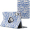 imoshion Tablet Hoes - Geschikt voor Xiaomi Redmi Pad SE - 360° Draaibare Design Bookcase 2.0 - White Blue Stripes