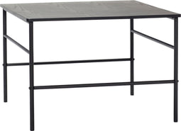 HÜBSCH INTERIOR - NORM zwarte vierkante salontafel met essenhouten blad - 60x60xh42cm