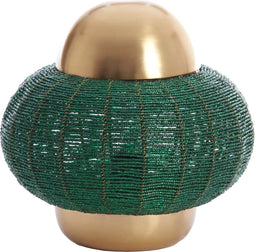 Light & Living Tafellamp Cetara - Kralen - 26cm - Donkergroen/Brons