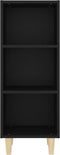 vidaXL - Dressoir - 34,5x32,5x90 - cm - bewerkt - hout - zwart