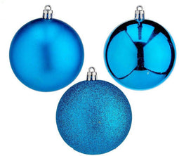 Set kerstballen Blauw Plastic 8 x 9 x 8 cm (6 Stuks)