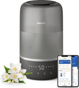 Philips 1000-serie HU1510/03 - Luchtbevochtiger - Stille werking (19 dB) en aromatherapie - Grijs